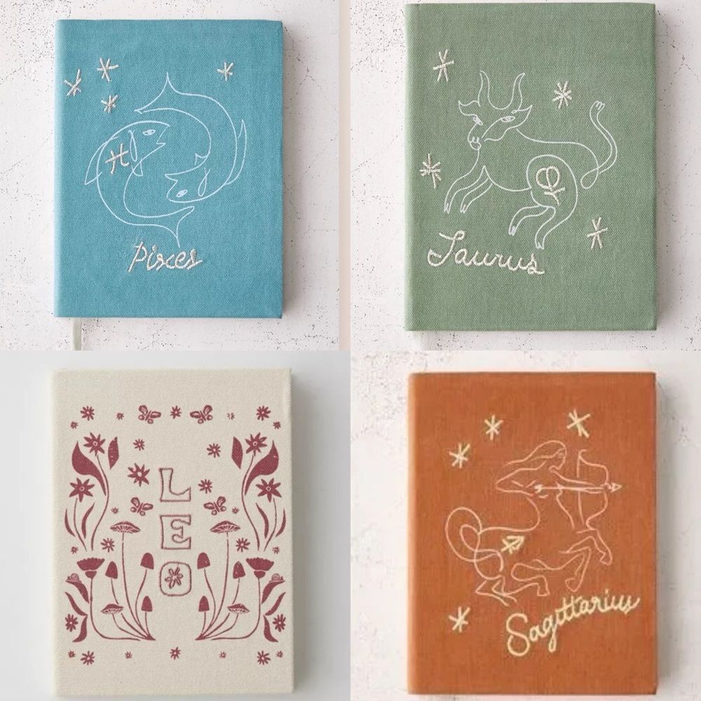 UO Embroidered Zodiac Notebook/Journal NWOT